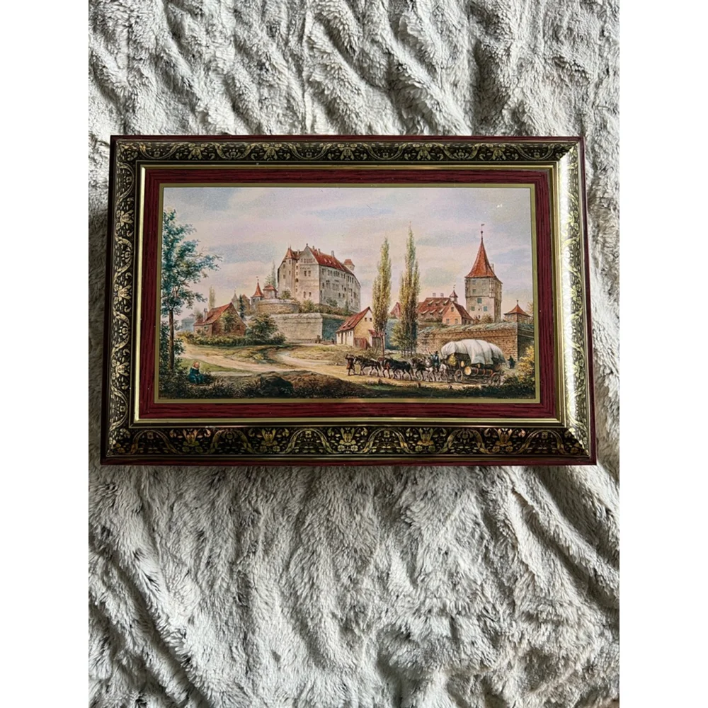 Vintage E. Otto Schmidt Decorative Tin Box with Hinged Lid Made in Germany - Picture 3 of 16